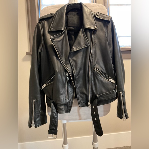 All Saints Balfern Leather Jacket Size US 8. Perfect condition. Rarely worn. - Picture 2 of 7